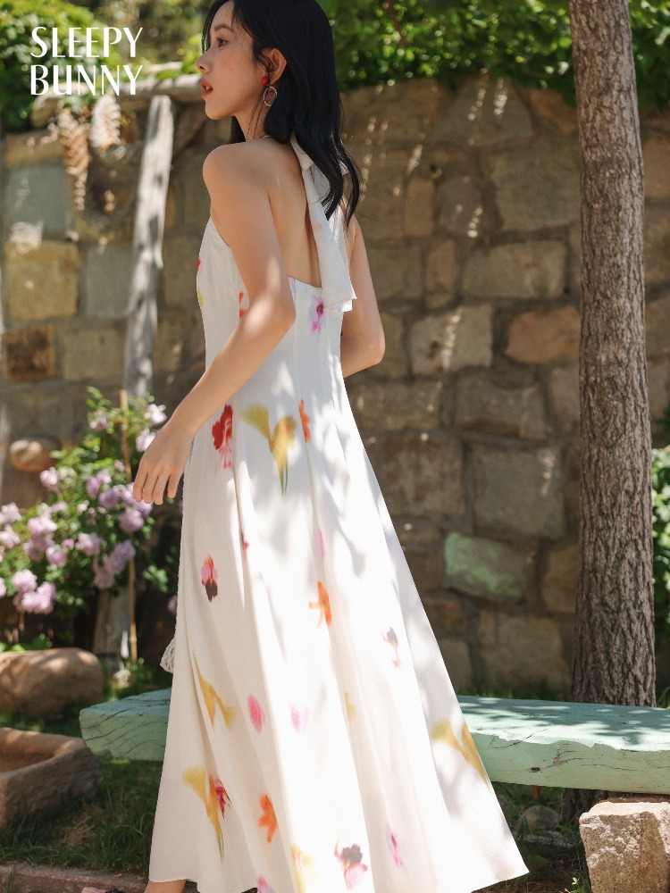 Midi Skirt Floral - Vestido Midi Feminino Estilo Férias com