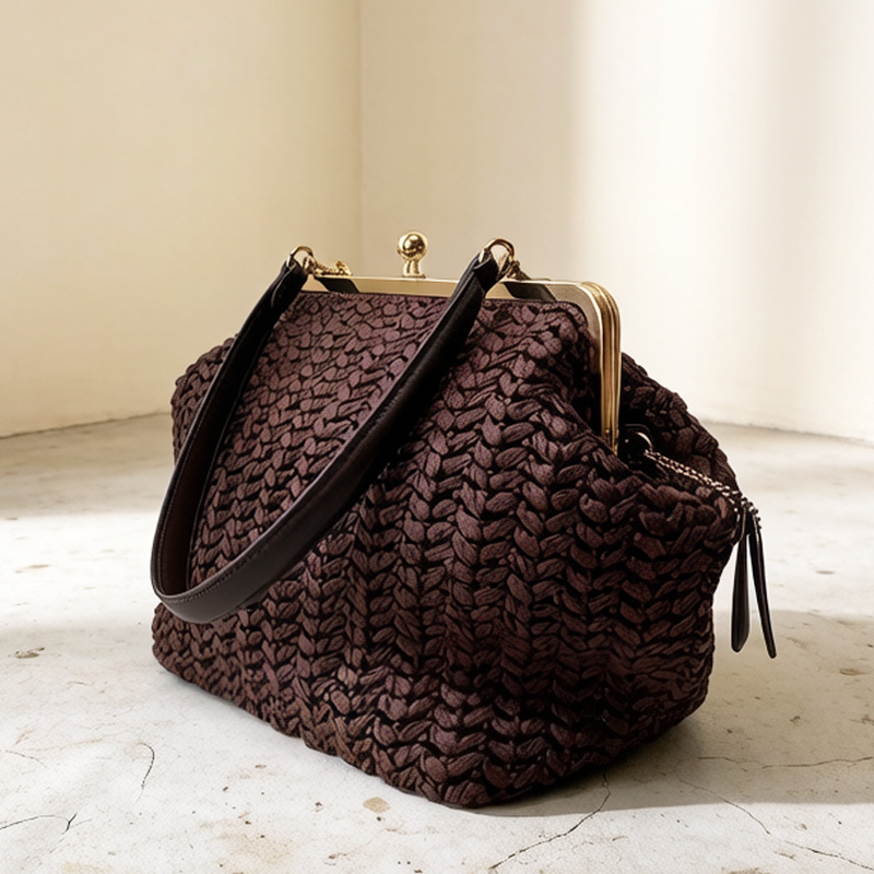 Crochet Bag Raffia - Bolsa de praia feminina de palha