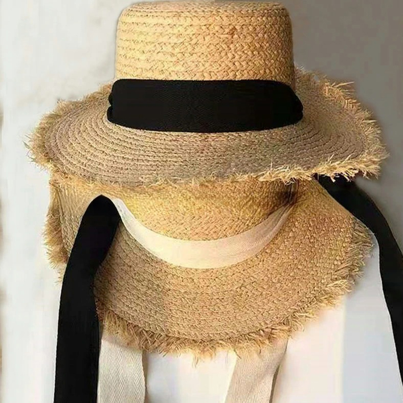 Japonês bonito ráfia tecido ch - Hat Floppy Wide avaliação e preço