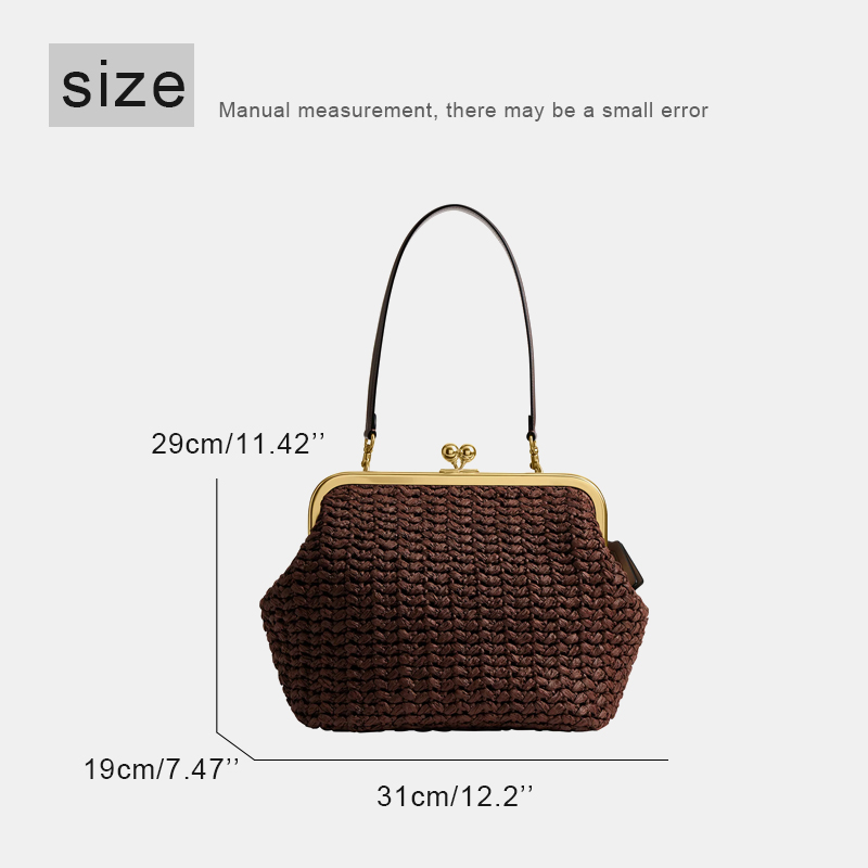 Bolsa de praia feminina de pal - Crochet Bag Raffia avaliação e preço