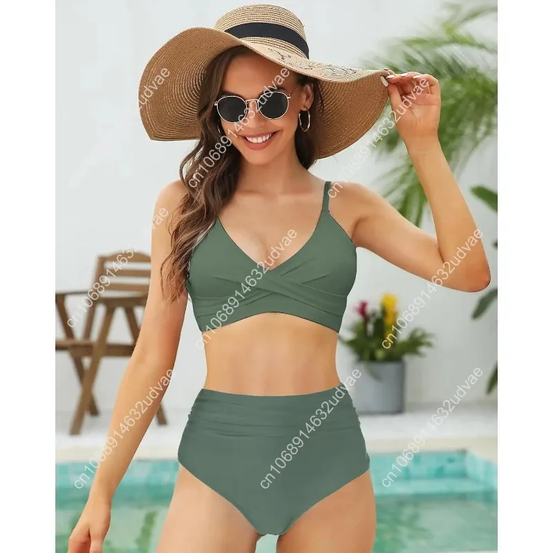 Conjuntos de biquíni femininos - Swimsuit Bikini Ruched avaliação e preço