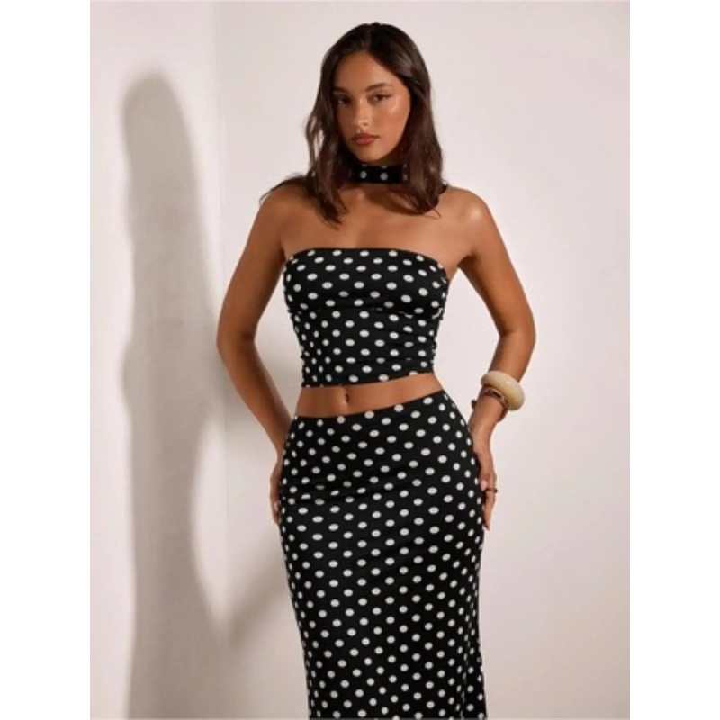 Conjunto feminino retrô Y2K co - Crop Top Crochet avaliação e preço
