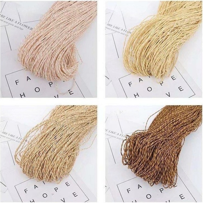 200g 2ply algodão ráfia fio pa - Crochet Bag Raffia avaliação e preço