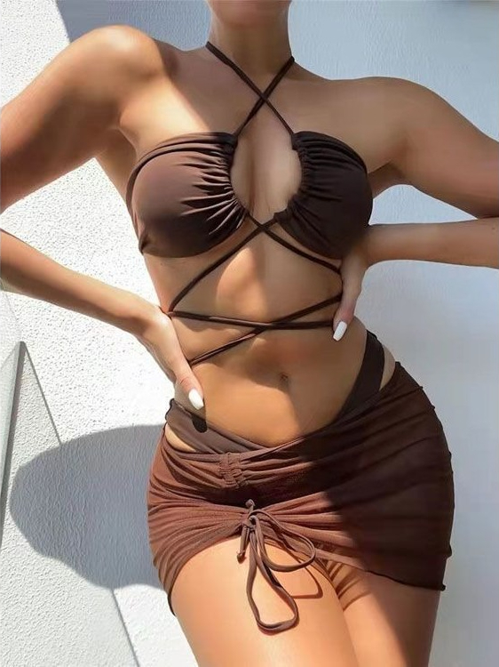 Biquíni Feminino de Cintura Al - Swimsuit Bikini Ruched avaliação e preço